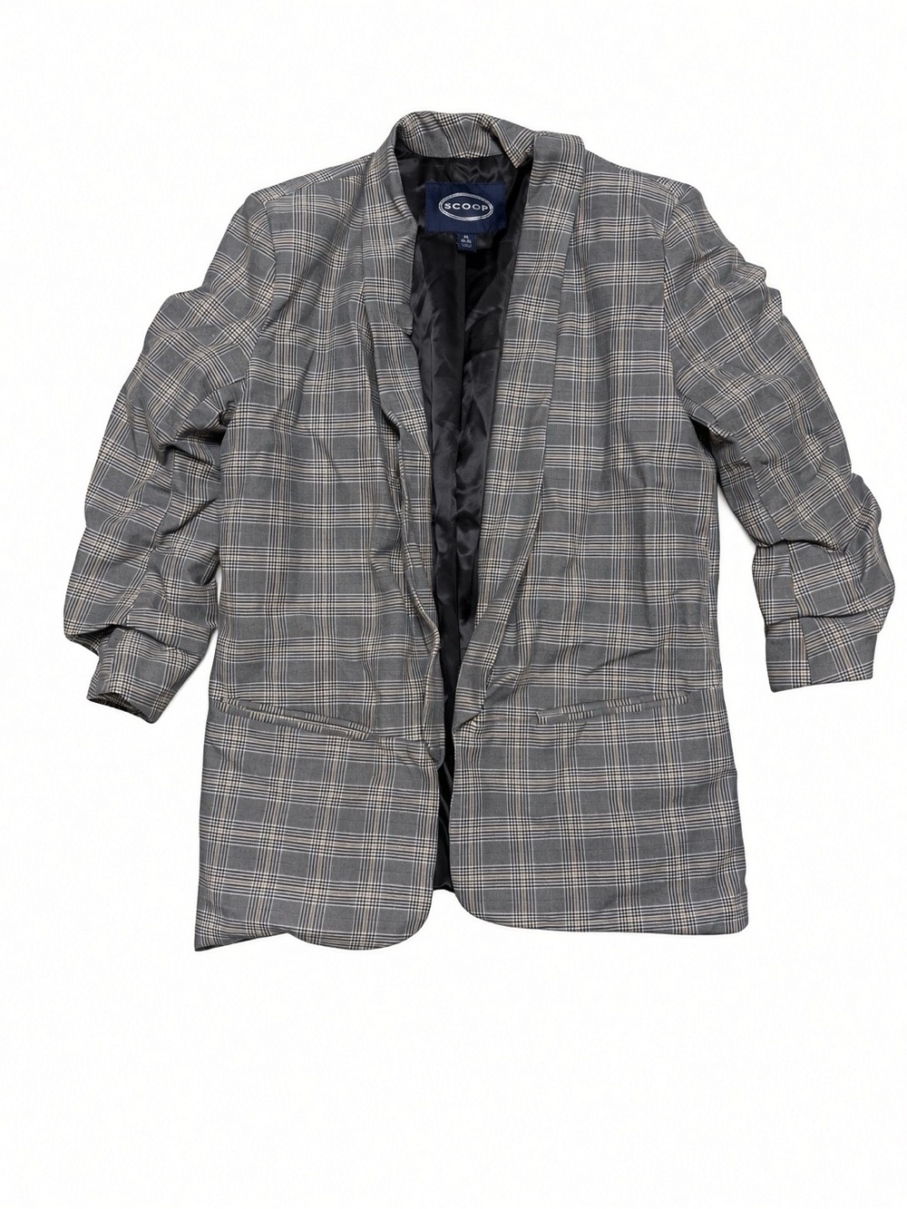 Scoop Gray Plaid Women's Blazer